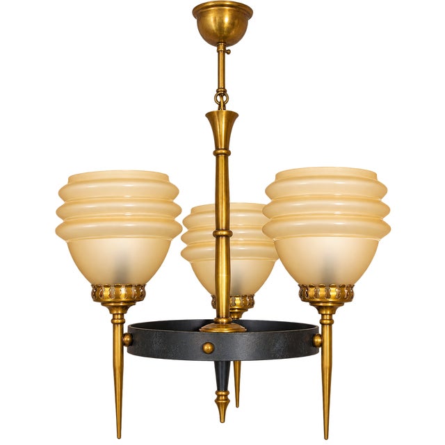 Mid-Century Modern Glass Chandelier, 1960s For Sale - Image 11 of 11