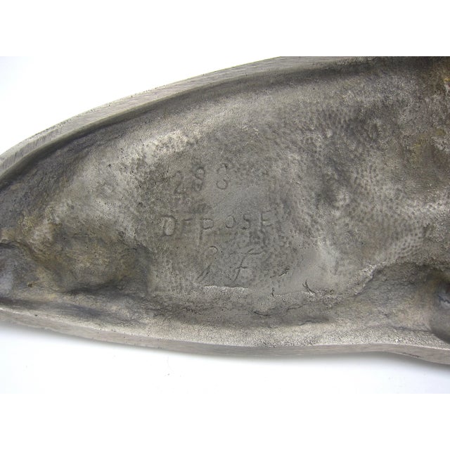 Vintage French Art Nouveau Inkstand in Pewter For Sale - Image 12 of 13