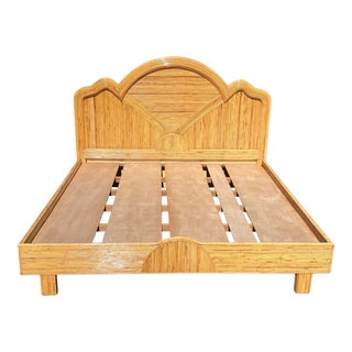 Vintage Boho Pencil Reed King Size Bed Frame For Sale