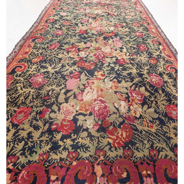 Rose Antique Caucasian Karabagh Rug For Sale - Image 8 of 9
