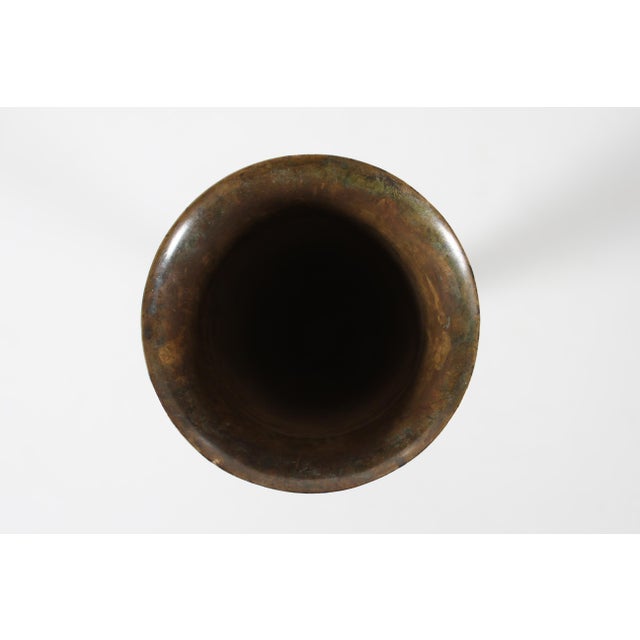 Art Deco Danish Pointed Vase in Bronze from Just Andersen, 1940s For Sale - Image 4 of 12