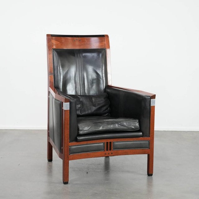 Art Deco Chair in Black Cowhide and Wood by Schuitema For Sale - Image 16 of 16
