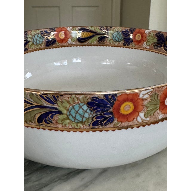 Antique Frederich Rhead Wood & Sons Wincanton Imari Style Large Serving Bowl For Sale - Image 10 of 14