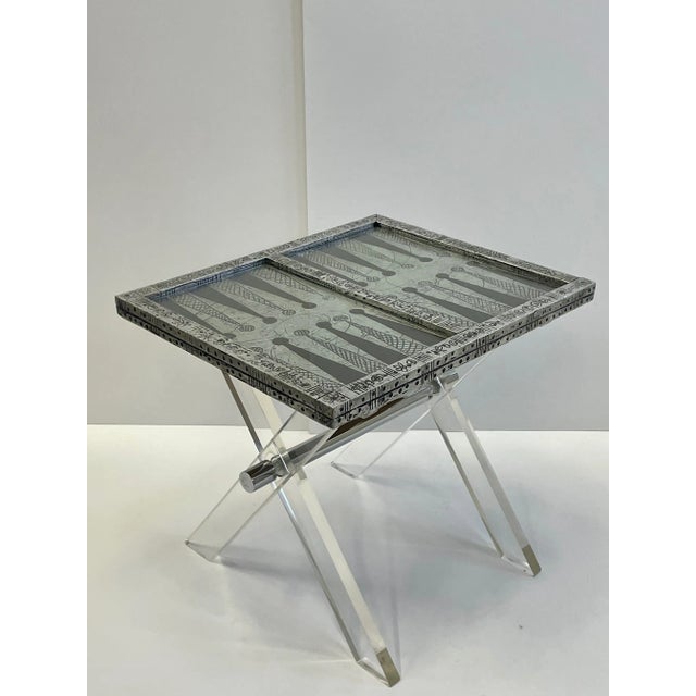 1970s Marvin Arenson Signed Backgammon Game Table Cocktail Table For Sale - Image 5 of 13
