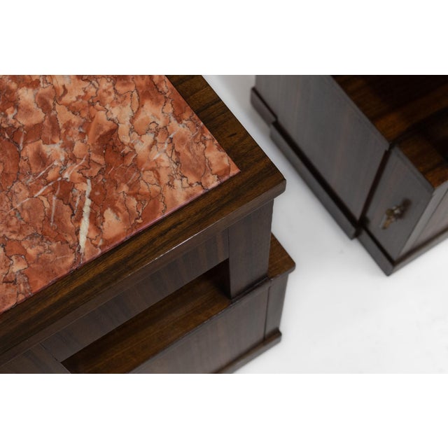 Mid-Century Modern Italian Bedside Cabinets, 1950, Set of 2 For Sale - Image 9 of 16