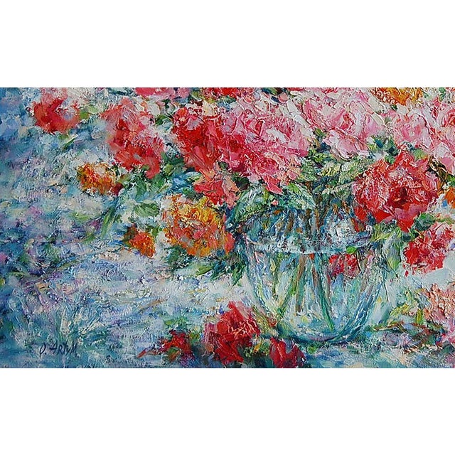 2010s Oil Painting Sunny Roses Kotmin Olga For Sale - Image 5 of 6