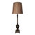 Neoclassical Bronze-Tone Urn and Column Buffet Lamp With Pleated Brown Shade For Sale