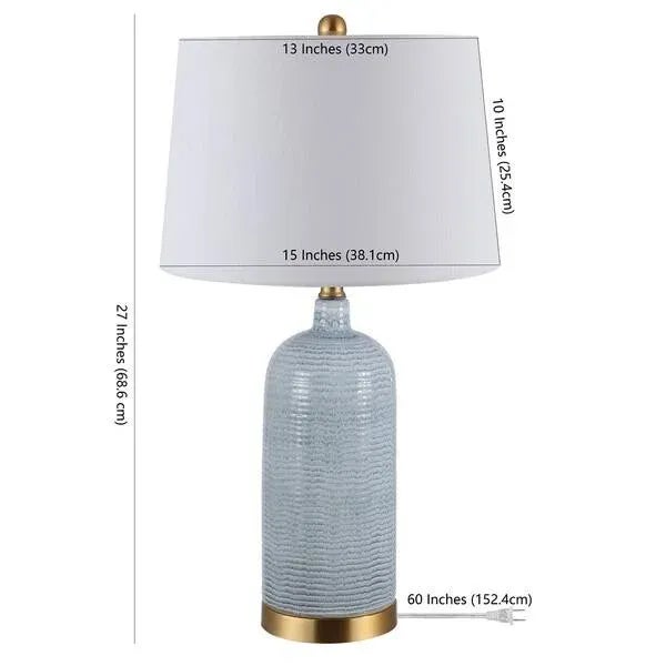 Contemporary Safavieh Stark Glass Table Lamp - Blue For Sale - Image 3 of 7