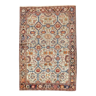 Early 20th Century Zabihi Collection Ivory Ground Malayer Accent Rug - 4'2" x 6'3" For Sale