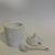 1920s 1920s Westmoreland English Hobnail Milk Glass Jam or Honey Jar With Lid and Porcelain Spoon For Sale - Image 5 of 10