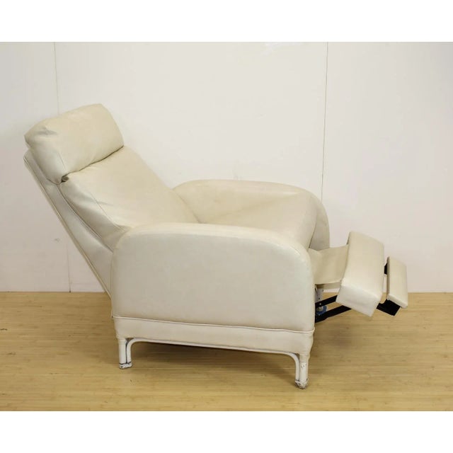 Barcalounger 1960s White Leather Barcalounger Recliner Chair For Sale - Image 4 of 7