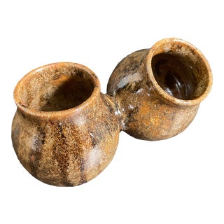 Vintage Studio Pottery Double Pot Planter For Sale