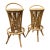Mid 20th Century Mid 20th Century Italian Bamboo Rattan Tiki Style Barstools With Low Back, a Pair For Sale