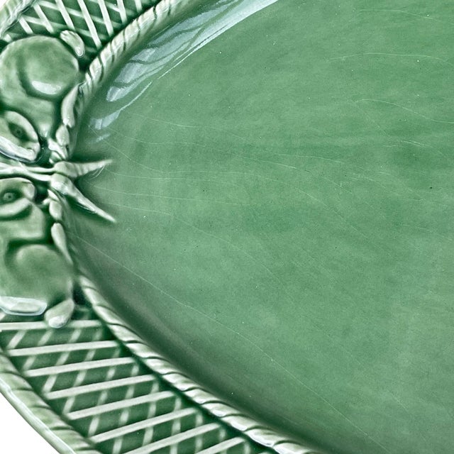 Bordallo Pinheiro Bunny Rabbit Serving Platter Majolica Late 20th Century For Sale - Image 9 of 9