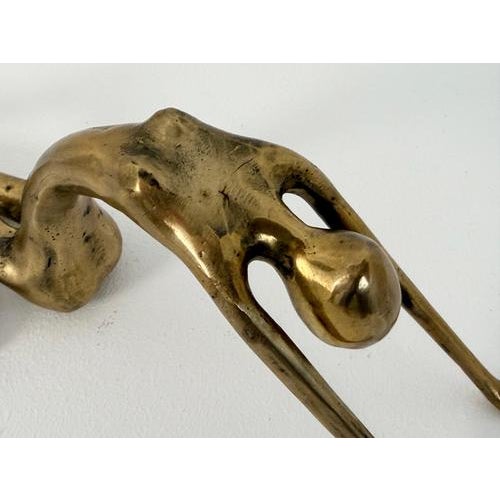 Metal Mid-Century Abstract Brass Sculpture of Reclining Woman, Sweden, 1960s For Sale - Image 7 of 9