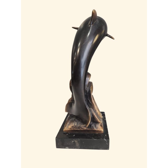 Bronze and Marble Dolphin by Francisco Ballart, 1990s For Sale - Image 3 of 6