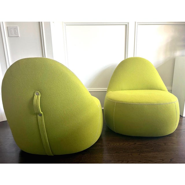 Bright Green Pair of "Mitt" Lounge Chair by Bernhardt Design For Sale - Image 8 of 12