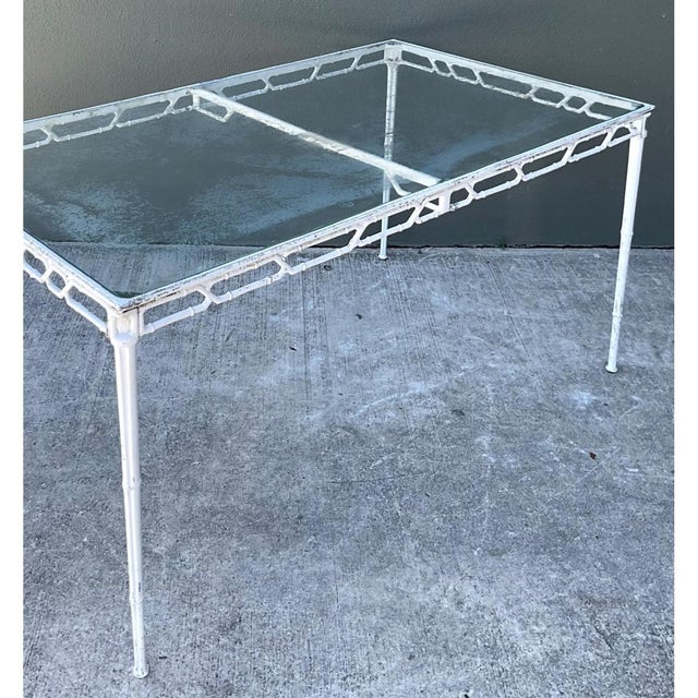 Brown Jordan Vintage Brown Jordan “Calcutta” Metal Patio Dining Table With Glass Top For Sale - Image 4 of 12