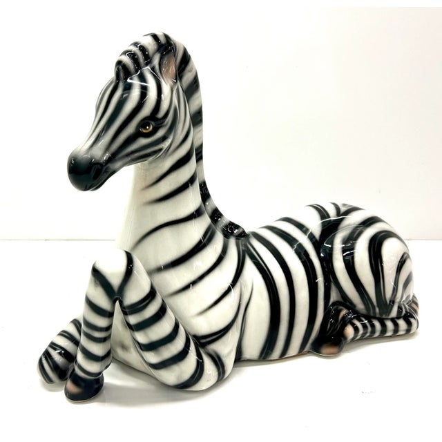 Modernist Vintage Italian Porcelain Zebra For Sale - Image 9 of 9