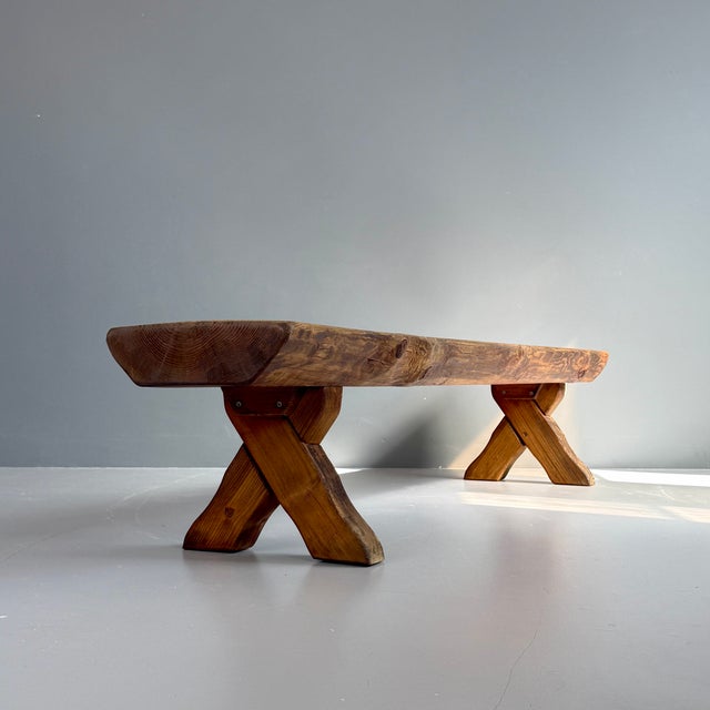 Vintage Wooden Brown Bench, 1970s For Sale - Image 12 of 12