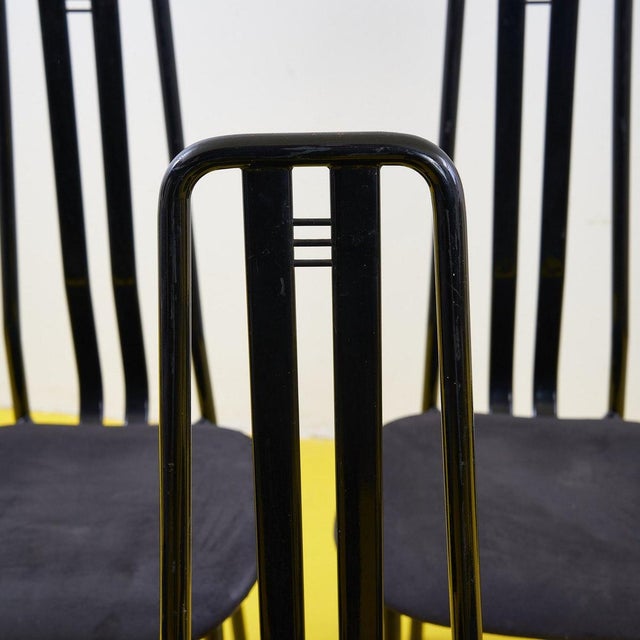 Vintage Chairs in Black Metal by Giorgio Cattelan, Set of 6 For Sale - Image 3 of 10