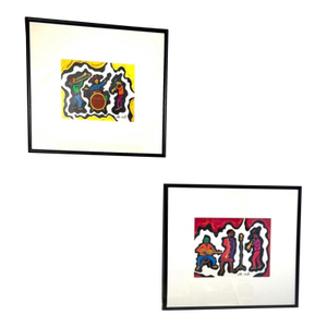 Music of the Caribbean Set, Original Gouache Paintings, Framed