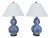 Chinoiserie Ralph Lauren Designer Table Lamps Blue & White Gourd Shape Koi Fish - a Pair For Sale