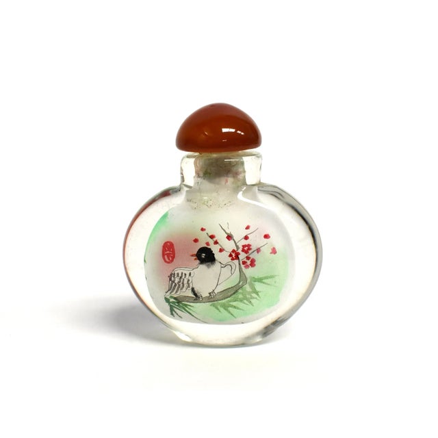 Reverse Painted Snuff Bottles With Birds - Set of 5 For Sale - Image 9 of 13