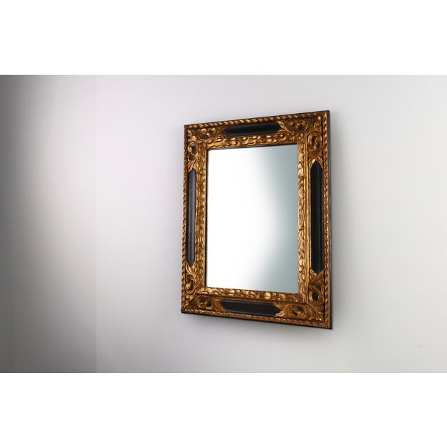 Carved Baroque Black and Giltwood Mirror, 1850s For Sale - Image 5 of 11