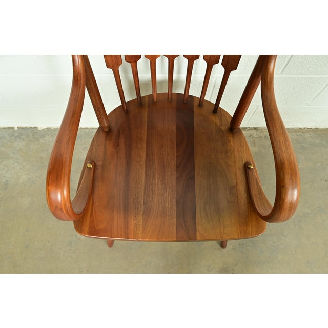 Drexel Declaration Kipp Stewart for Drexel Declaration Sculpted Walnut Armchairs, Pair For Sale - Image 4 of 10