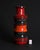 Large ceramic floor vase from Scheurich’s “Pagoda” series, finished in a vivid Fat Lava glaze shifting from lava black to...