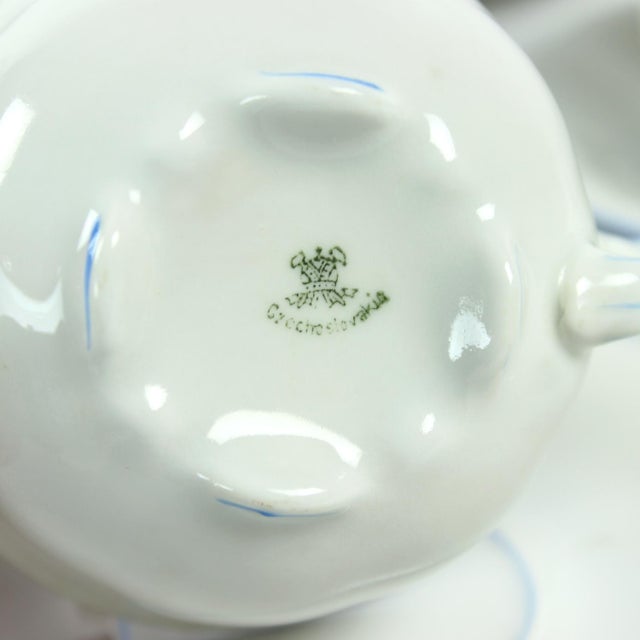 Tea / Coffee Porcelain Set by Pirkenhammer Brezova, 1950s, Set of 13 For Sale - Image 4 of 15