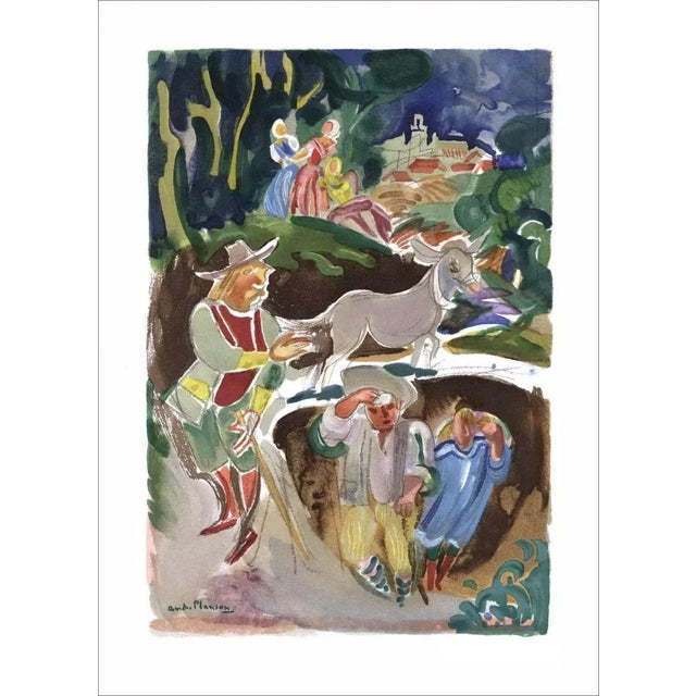 André Planson (1898-1981) The Miller, his Son and the Donkey, 1961 Lithograph Signed in the plate on Vellum paper....