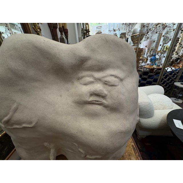 Surrealist Ceramic Face Sculpture. Offered is an unusual textured ceramic sculpture in the Surrealist style. This shapely...
