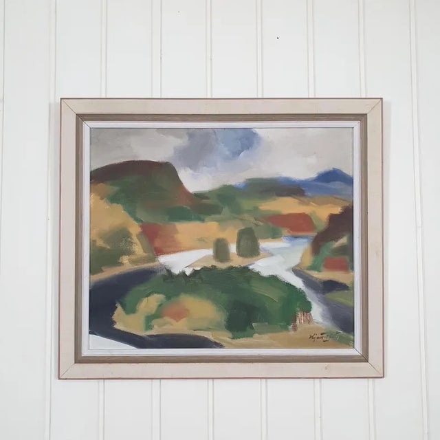 1950s Mid Century Swedish Modernist Landscape by Ivar Hjertqvist For Sale - Image 18 of 18