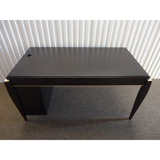 Mid-Century Modern Dark Wood Tanker Desk For Sale - Image 13 of 13