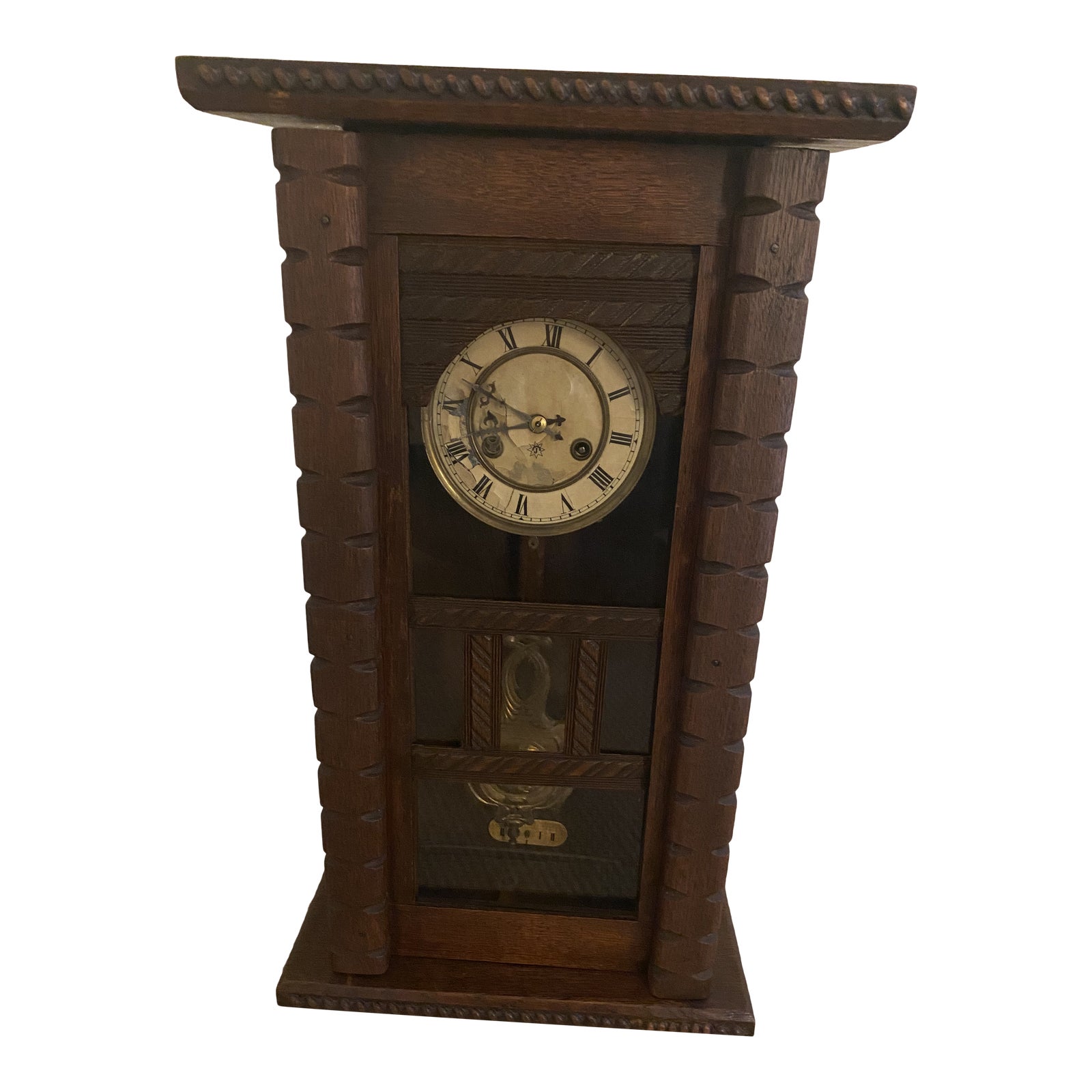 Antique Mid 19th Century Walnut Wall Clock Chairish