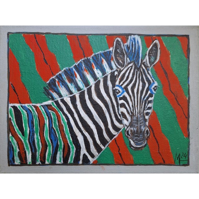 Mikolaj Malesza, Zebra, 2024, Acrylic on Canvas For Sale - Image 4 of 4