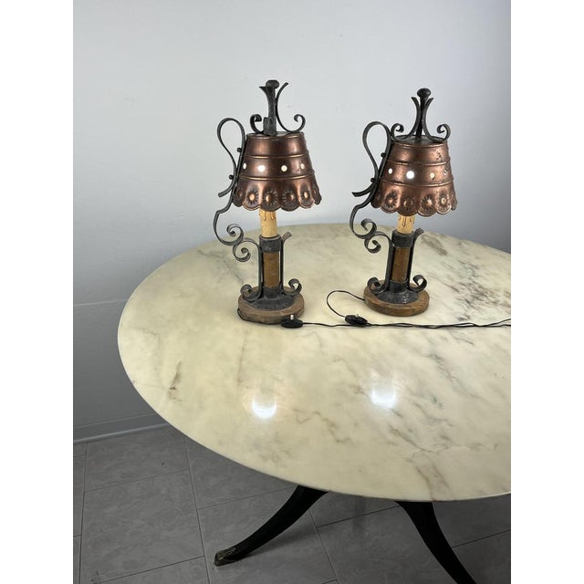 Black Brutalist Italian Table Lamps, 1960s, Set of 2 For Sale - Image 8 of 18