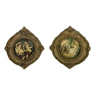 Vintage Mid Century Florentine Framed Prints - A Pair For Sale