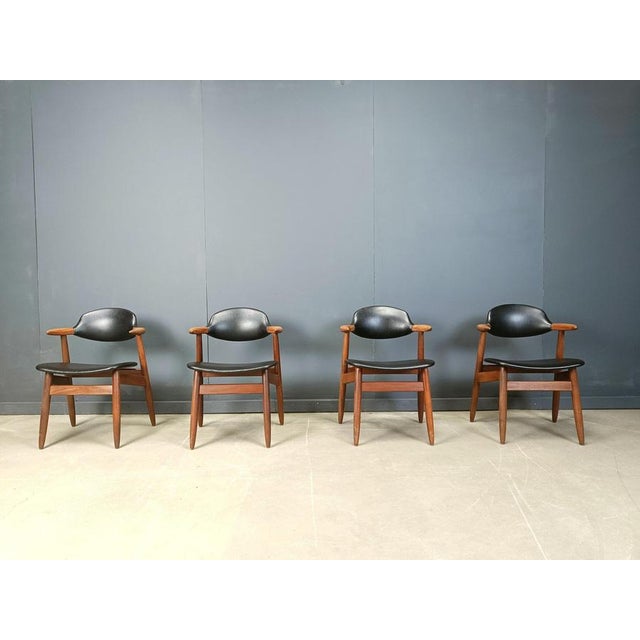 Vintage Cowhorn Dining Chairs by Tijsseling Meubelfabriek for Hulmefa, 1960s, Set of 4 For Sale - Image 10 of 13