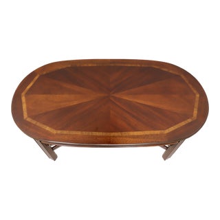 Lane Altavista Inlaid Mahogany Chippendale Coffee Cocktail Table For Sale