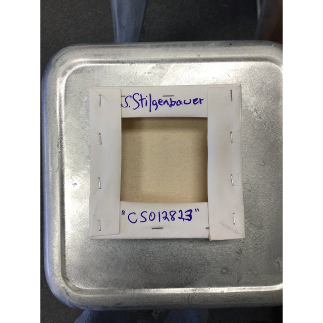 Acrylic on 6" by 1.5” by 6” Stretched Canvas. Artist signed on the back side with S. Stilgenbauer (CA Artist Stephen...