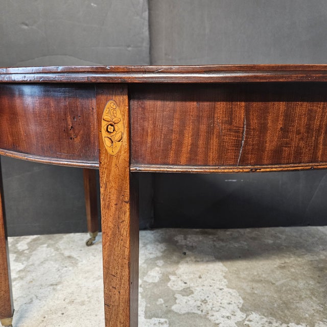 Late 19th Century Mahogany Inlaid Georgian Demi-Lune Console Table For Sale - Image 17 of 17