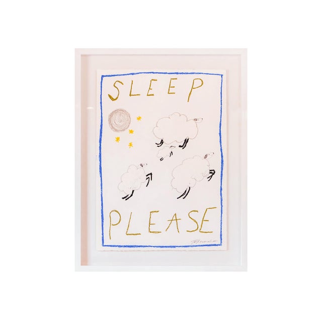Contemporary Baby Trio - Sleep Please, Milk Please & Nappies Please A4 Prints by Tatiana Alida For Sale - Image 3 of 6