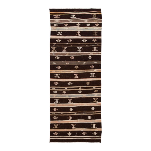 Mid-20th Century Vintage Kilim Wool Runner Rug For Sale