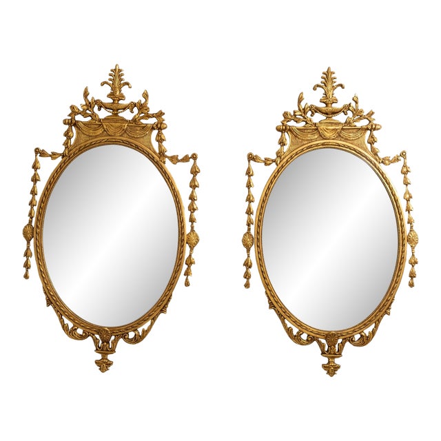 Pair Friedman Brothers Model 6769 Adam Style Mirrors For Sale
