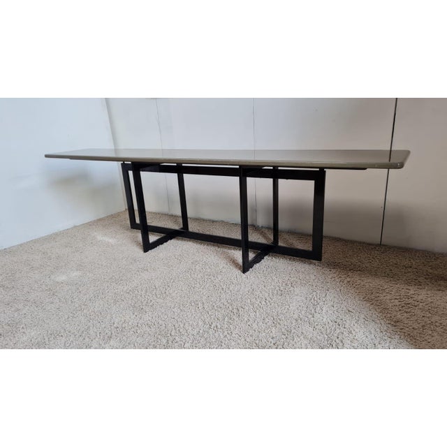 1970s Console Table with Olive Green Marble Top, 1970 For Sale - Image 5 of 5