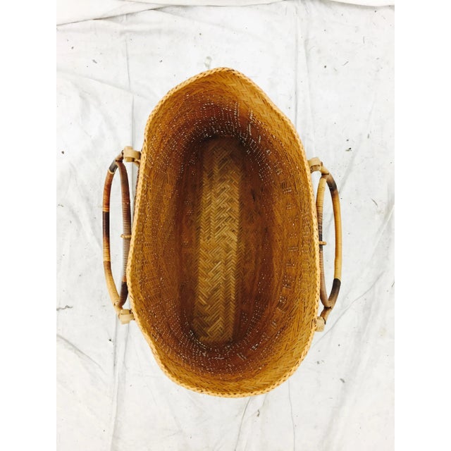 Beige Vintage Cotabato City Woven Souvenir Bag For Sale - Image 8 of 8