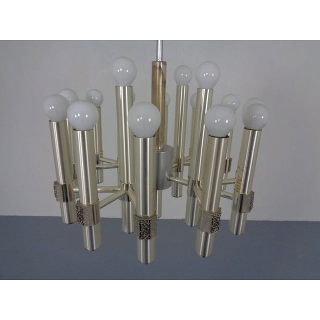 Metal Sputnik Chandelier by Angelo Brotto for Esperia, Italy, 1960s For Sale - Image 7 of 18